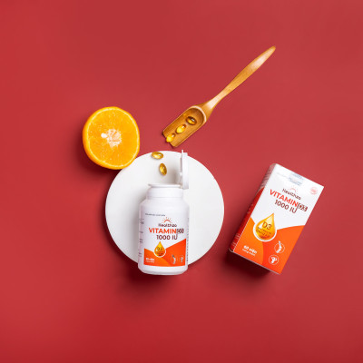 Viên uống Healthza Vitamin D3 1000 IU hộp 01 lọ/60 viên