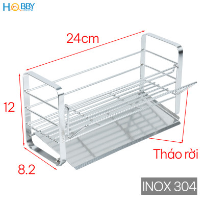 Kệ để dụng cụ rửa chén gác chậu rửa inox 304 Hobby home decor KRC12