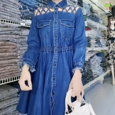 Đầm denim cao cấp siêu dễ thương Myqlothing.