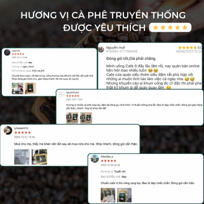 [THỬ NGAY] 500g Cà phê Nguyên Hạt 100% Robusta Rang xay Thủ công - Đậm đắng, Hậu ngọt, Thơm - Thành Coffee
