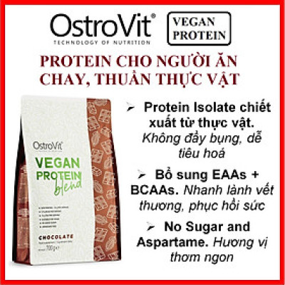 Ostrovit Vegan Protein 700g Chính hãng – Protein thuần chay, thuần thực vật, No Sugar, không gây đầy bụng, phù hợp mọi đối tượng