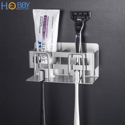 Kệ đựng bàn chải đánh răng 2 ngăn inox 304 Hobby home decor CD3M