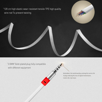 HONGBIAO SM Z600 3.5mm Wired Headphones In-Ear Sport Earbuds Noise Isolating Earphones Bass Stereo Headset In-line