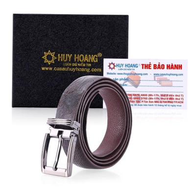 HP5411-12-15-16 - Dây thắt lưng nữ da đà điểu Huy Hoàng 2,5P trơn màu đen, nâu đất, nâu đỏ, vàng