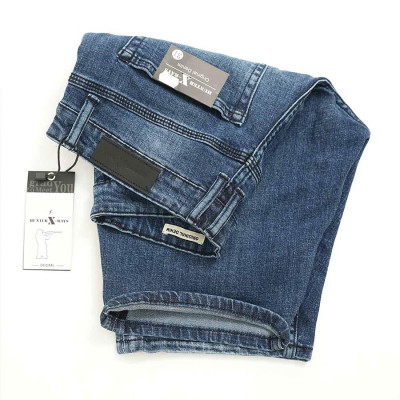 Quần Short Jeans Nam Cao Cấp HUNTER X-RAYS Form Slimfit Thun Màu Xanh  S68