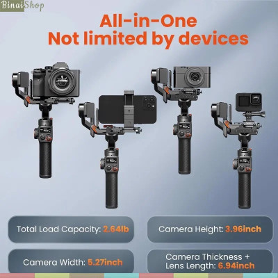 Hohem Isteady MT2 / MT2 KIT - Gimbal Chống Rung 4 Trong 1 Dành Cho Smartphone, Camera Action, Máy Ảnh Cỡ Nhỏ Và DSLR, Tích Hợp Cảm Biến AI, Tải Trọng 1.2Kg - Hàng chính hãng