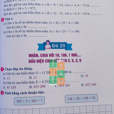 Sách - Phát triển trí thông minh Toán 4