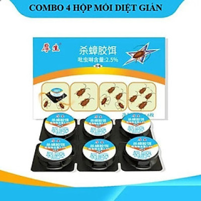 Combo 4 bộ 6 Viên Mồi Diệt Gián, Thuốc Diệt Côn Trùng Sinh Học Không Độc Hại Dùng Trong Nhà Bếp, Hộ Gia Đình