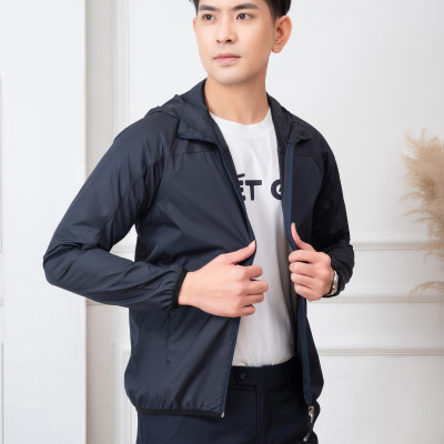 Áo khoác gió 1 lớp ALIGRO màu navy AK1G.3