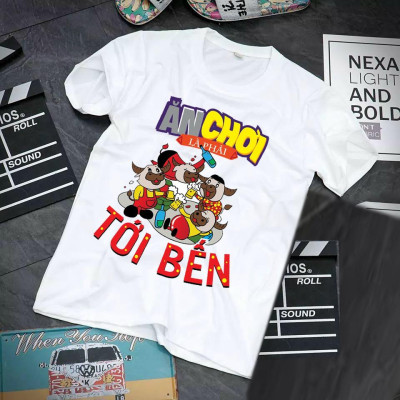 Áo phông phong cách trẻ trung in họa tiết Ăn Chơi là phải Tới Bến form Unisex chất thun đẹp