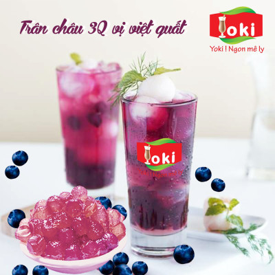 Combo Trân châu 3Q vị việt quất Yoki & Trân châu 3Q vị khoai môn Yoki
