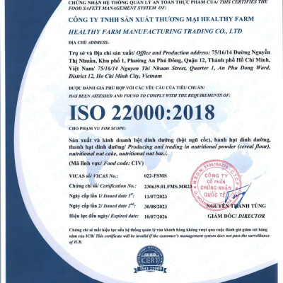 Ngũ Cốc Dinh Dưỡng Lợi Sữa Hana - Healthy Farm 652g