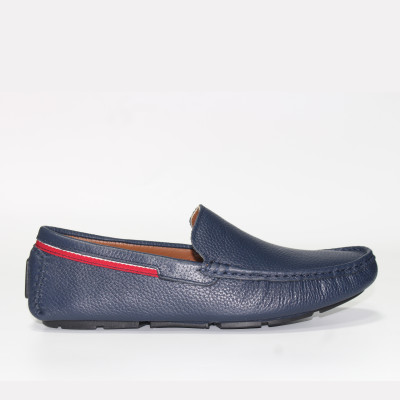 Giày MICHILUX Da Bò Thật Chính Hãng Classic Moccasin CSMS0 Màu Xanh Navy