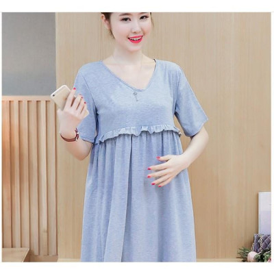 ĐẦM BẦU CÔNG SỞ DÁNG DÀI CÚP NGƯC ( sau sanh có dây kéo cho bé bú )