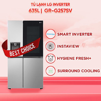 GR-G257SV - Tủ Lạnh Lg Instaview Lấy Nước Ngoài Uvnano 635l GR-G257SV - Hàng Chính Hãng - Chỉ Giao Hồ Chí Minh