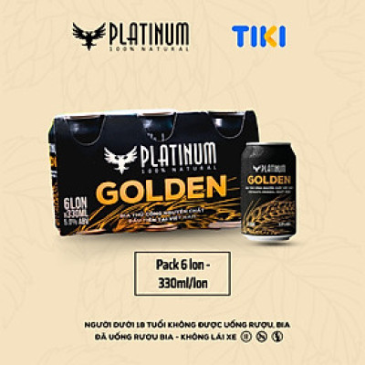 [Pack 6 lon] Bia Thủ Công Platinum Golden Ale Lon 330ml 5% Chính Hãng Bán Chạy Nhất