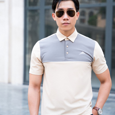 Áo Polo Nam Thể Thao Cổ Sơ Mi ALLPUR CoolMax Siêu Mát - Ngăn mùi - Màu Kem Phối Xám