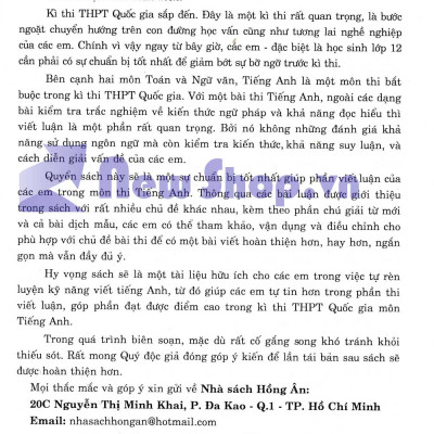 Những Bài Luận Tiếng Anh Dành Cho Học Sinh Lớp 10, 11, 12 - HA