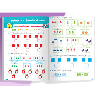 Phiếu Luyện Toán Tư Duy Cùng Gấu Kiki 4. Tách Gộp Nhóm Số Lượng - Làm Quen Với So Sánh