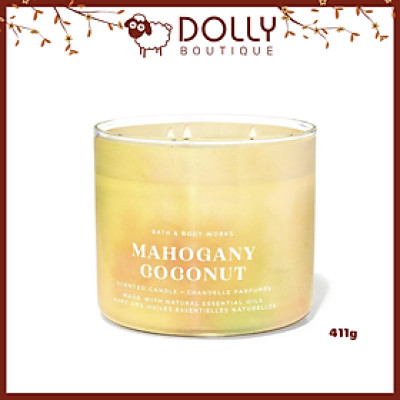 Nến Thơm 3 Bấc Mahogany Coconut 3-Wick Candle 411g
