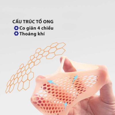 Combo 5 cặp vớ silicone tổ ong đệm êm lòng bàn chân phía trước - BBPK67_5