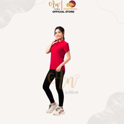 Áo Polo Nữ ĐỎ TƯƠI Chất Liệu Cotton Tự Nhiên Cao Cấp, Cá Tính và Năng Động - Gold Rhino