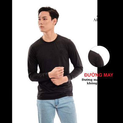 Áo phông dài tay Aligro màu nâu chất liệu thun cao cấp nhẹ, co giãn 4 chiều ALGAPD065