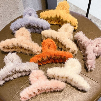 Kẹp tóc càng cua lông mịn phong cách Hàn Quốc