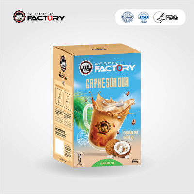 CÀ PHÊ SỮA DỪA HÒA TAN THE COFFEE FACTORY 15 GÓI x 16 GRAM