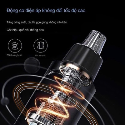 Máy cắt tỉa lông mũi chuyên nghiệp pin sạc chống nước MÀU ĐEN hoàn hảo cho vẻ ngoài của bạn