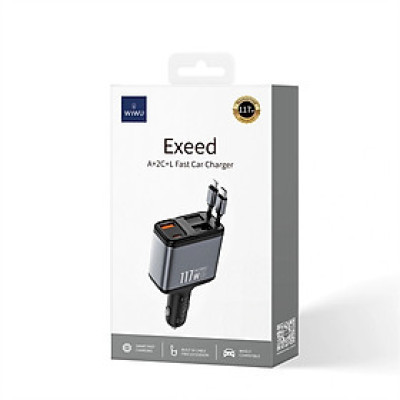 Bộ Sạc Điện Thoại Trên Ô Tô Wi WU WiWU Exeed 200W QC+PD Wi-QC026 - Hàng Chính Hãng