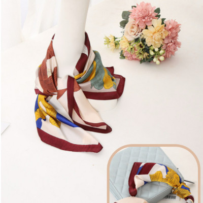 Khăn lụa cổ vuông- khăn turban họa tiết nhã nhặn, sang trọng KC01