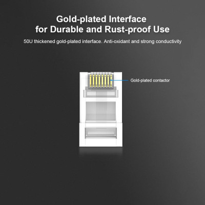 Đầu nối CAT5E mạ vàng RJ45 Kết thúc cáp Ethernet 100 cái VENTION UTP Crystal Head 8P8C