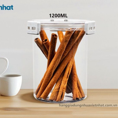 Hộp Đựng Thực Phẩm Khô Tròn Có Nắp Gài HOKORI - Hàng chính hãng 