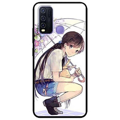 Ốp lưng dành cho Vivo Y30 - Y30i - Y50 mẫu Cô Gái Ngồi Cầm Dù