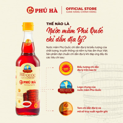 Nước mắm Phú Quốc Chỉ Dẫn Địa Lý Phú Hà 43 độ đạm -Combo 2 chai 60ml