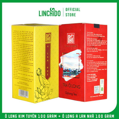 Combo 2 Hộp Trà Ô Long Kim Tuyên Và Ô Long A Lan Nhã - Hộp 100Gram