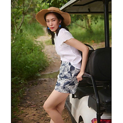 Quần Shorts Linen Lá Cọ PAN064 thời trang thiết kế Hity
