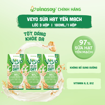 Thùng Veyo Sữa hạt Yến mạch (30 hộp x 180ml)