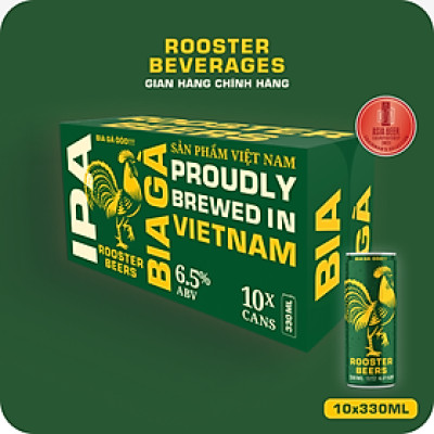 Bia thủ công | Rooster Beers IPA (Bia Gà IPA) Thùng 10 Lon cao Sleek can 330ml