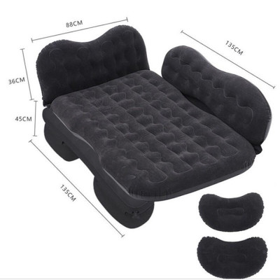 Đệm hơi giường hơi ô tô 5 chỗ 7 chỗ vải nhung cao cấp êm mịn thoáng mát chân rời tiện dụng đi du lịch picnic - Màu Đen