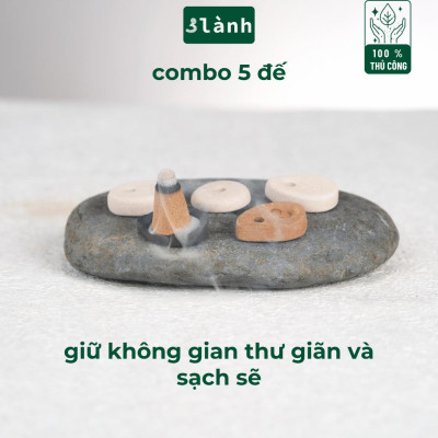 Bộ 5 Đế Cắm Nhang Trầm Hương Nhang Thủ Công Bằng Gốm Đất Sét Thủ Công Khe Nhang 3mm