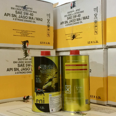 (HCM) Nhớt Eni I-Ride Scooter MA2 5W40 full tổng hợp 1.2L