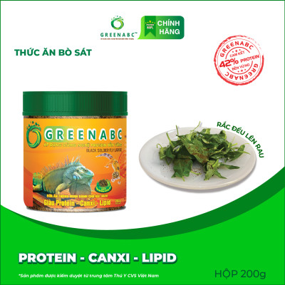 Thức ăn bò sát Rồng Nam Mỹ, Rồng Úc, Iguana GREENABC - Bổ sung dinh dưỡng giúp tăng trưởng nhanh, lên màu đẹp, phòng chống MBD, teo đuôi – Hộp 200g