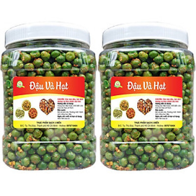 1KG ĐẬU HÀ LAN SẤY GIÒN TỎI ỚT THƠM NGON - 2 HŨ NHỰA 500G