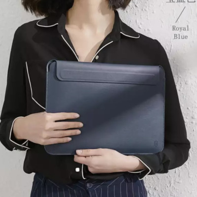 Bao Da Skin Pro Slim Stand Sleeve Dành Cho Macbook Chất Liệu Da PU Mịn, Nắp Từ Tính Có Chân Đế Có Thể Tự Điều Chỉnh - Hàng Chính Hãng 