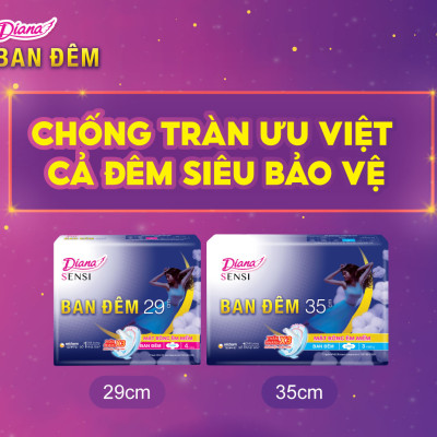 Combo 6 Băng Vệ Sinh Diana Super Night 35cm (Gói 3 Miếng)
