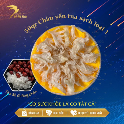 CHÂN YẾN SẠCH LOẠI 1 HÔP 50GR - YẾN SÀO ĐỖ THỊ TOÁN - CHÂN LỚN SẠCH ĐẸP - GIÒN DAI NGON BỔ DƯỠNG - LÀM ĐẸP DA - TĂNG CƯỜNG HỆ MIỄN DỊCH