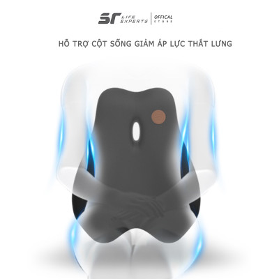 Gối Tựa Lưng Tích Hợp Massage, Đệm Lưng Chống Gù, Giảm Đau Cột Sống Dùng Cho Văn Phòng ô tô - Sairui