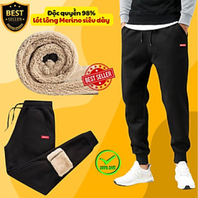 Quần gió lót lông QD2 ấm áp thời trang cho nam, Quần nỉ jogger lót lông QD1 sang trọng và dày dặn D Danido